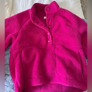 Lou & Grey Pink Quarter Button Fleece
